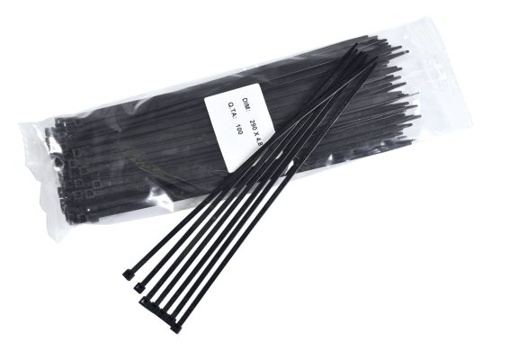 Tyrap zwart 290×4,8mm 100stuks